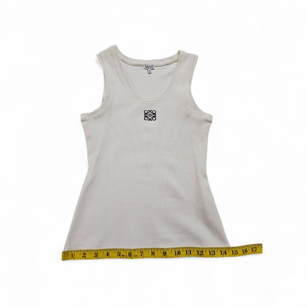 Loewe Anagram Ribbed Knit Tank Top In White Women's Size Medium - Picture 9 of 10